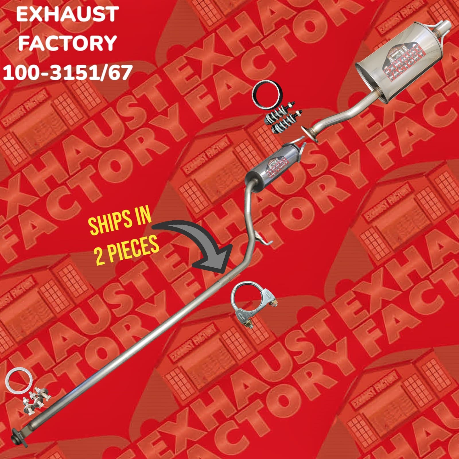 2006-2011 Honda Civic 1.8L (4 Door Only) Engine, Stainless Steel Resonator Pipe & Muffler Assembly/Mid Pipe & Muffler Assembly 100-3151/67