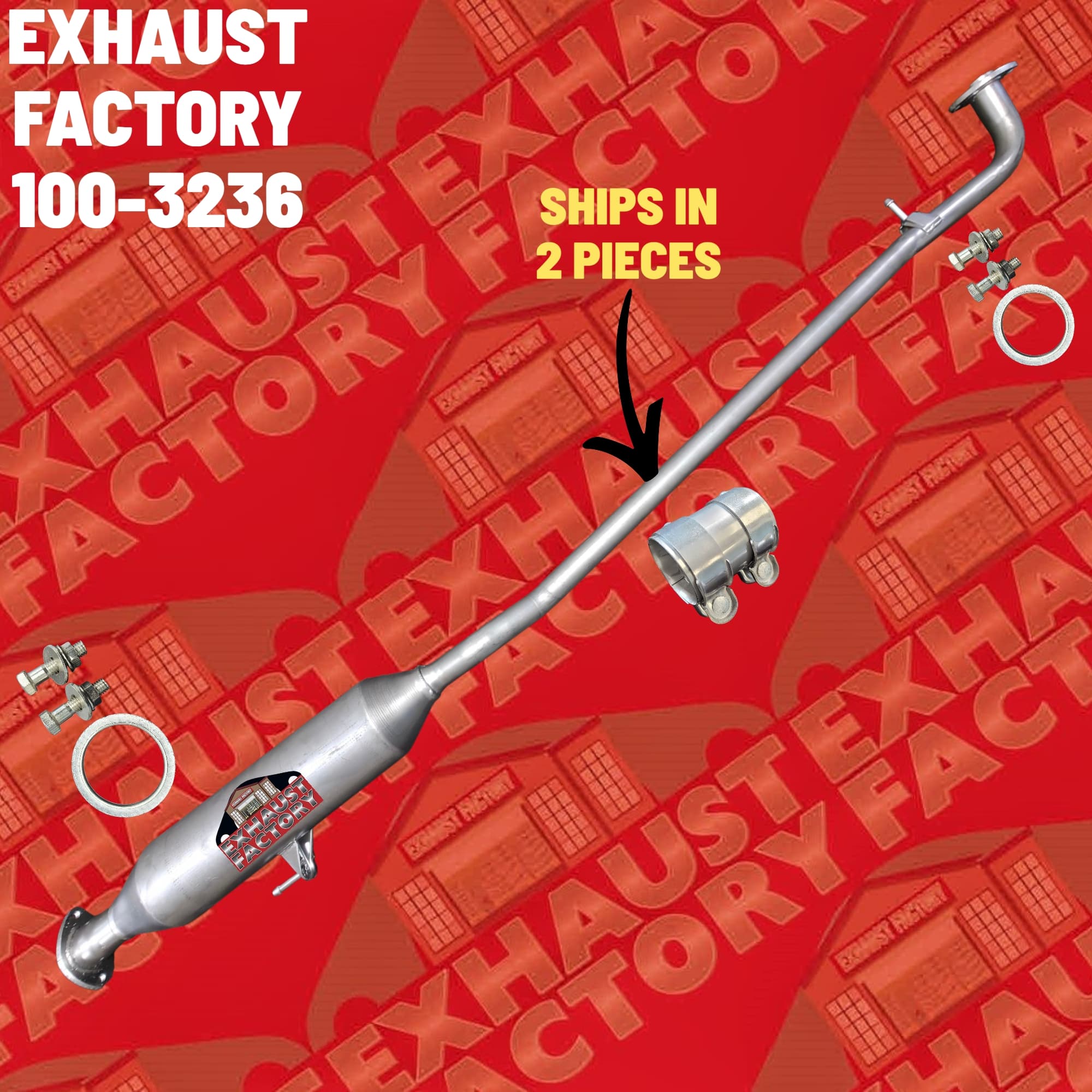 2010-2011 Toyota Camry 2.5L Engine, Stainless Steel Mid Resonator Pipe Assembly 100-3236