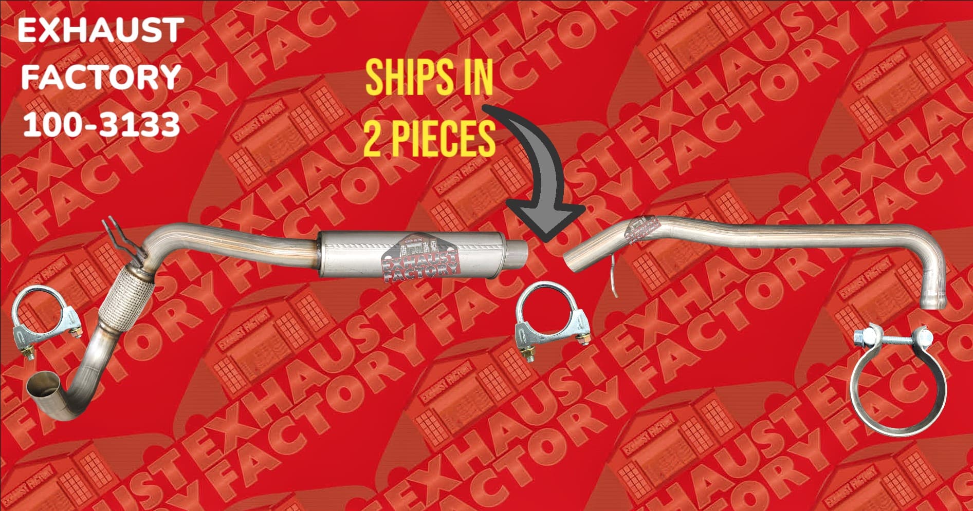 2011-2020 Dodge Grand Caravan 3.6L Engine, Stainless Steel Front Exhaust Flex Pipe Resonator Assembly 100-3133-156