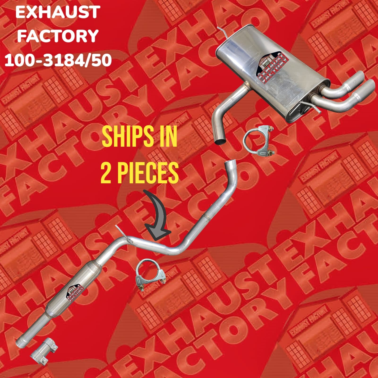 2015-2018 Volkswagen Golf 1.8L Engine, Mid Pipe & Muffler Assembly 100-3184/50-277